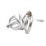 Male Chastity Cage Metal Tube Small Stainless Steel Locking Belt Device Penis Cage with Tube - SMCock